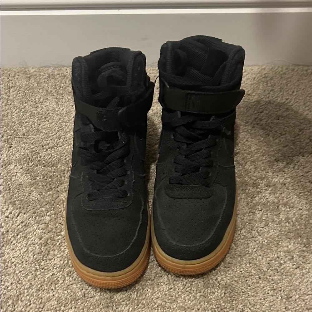 Black High-Top Sneakers with Gum Sole